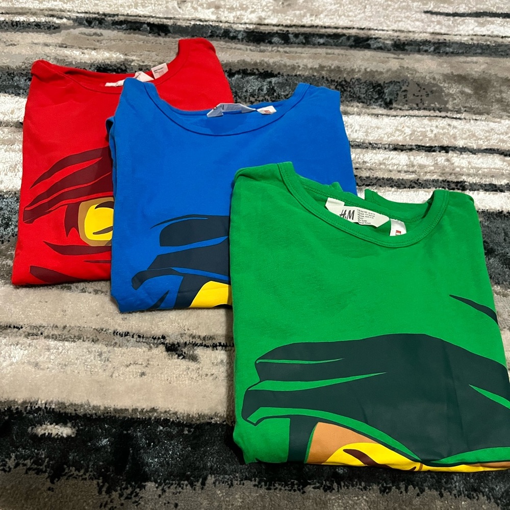 New H&M Lego ninjago long sleeve shirts set of 3